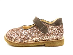 Angulus maple taupe glitter tulle shoes